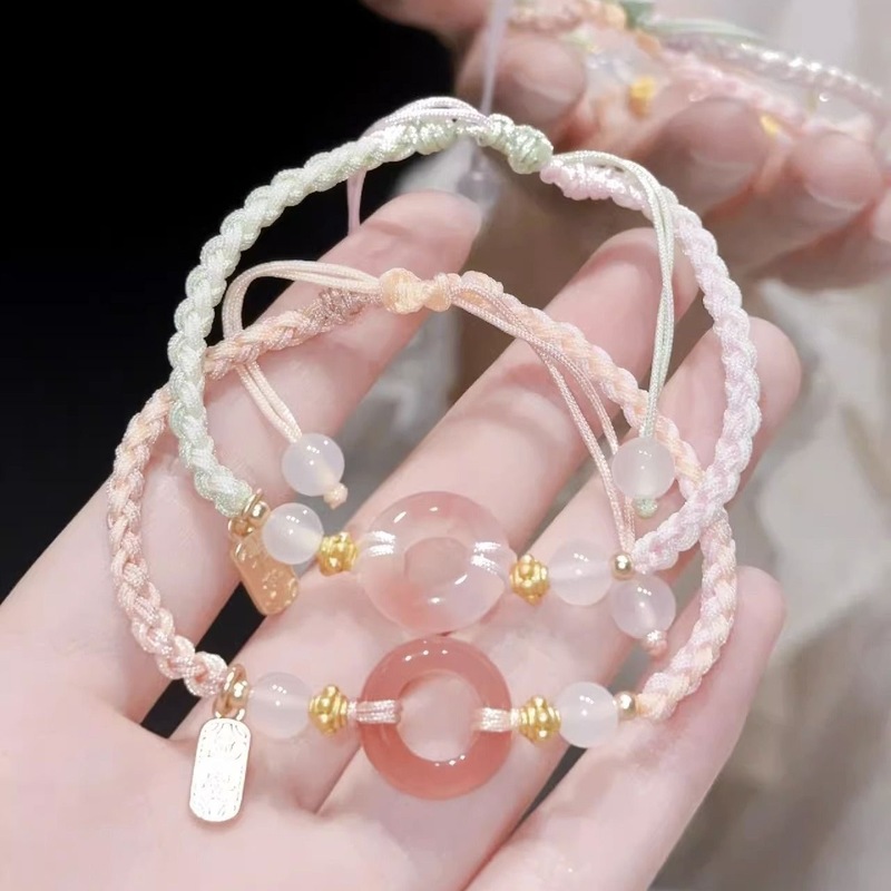 Taozhi Yaoyao Ping An Bracelet Couple Bracelet Women's Light Luxury Niche Braided Bracelet 2024 New Best Friend Bracelet