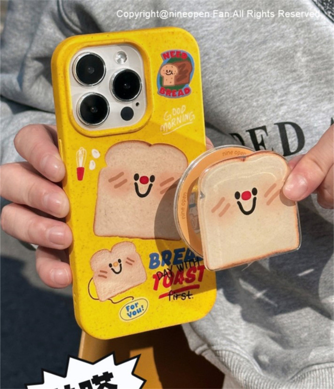 Epoxy special-shaped 15 cute cheese MagSafe suitable for Apple 15pro magnetic stand retractable ring customization