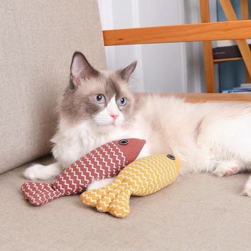 Pet Toy Azabu Fish Mint Fish Teeth Cleaning and Bite-Resistant Toy Pet Pillow Self-pleasure Funny Cat Abu Fish