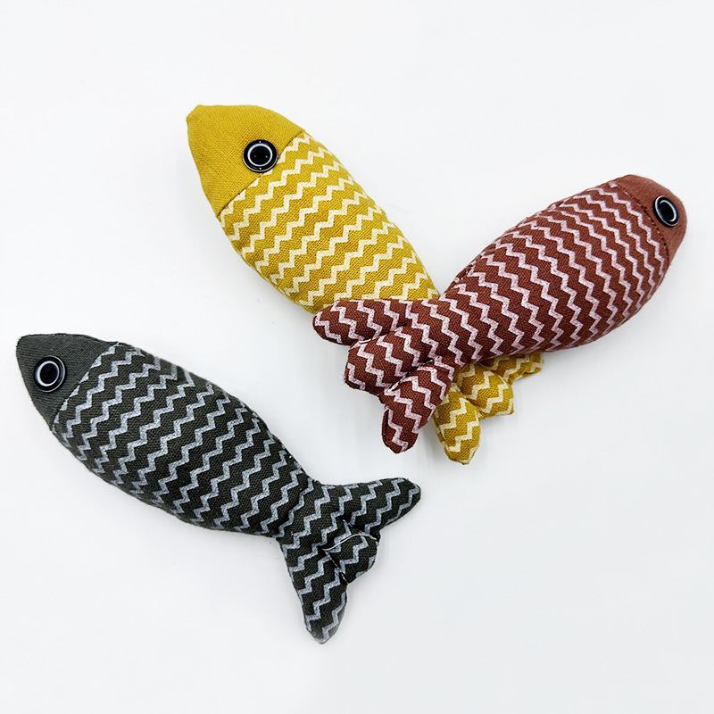 Cat toy amuses the cat azabu fish to relieve boredom, catnip fish cleans teeth and is bite-resistant cat toy simulated mint fish