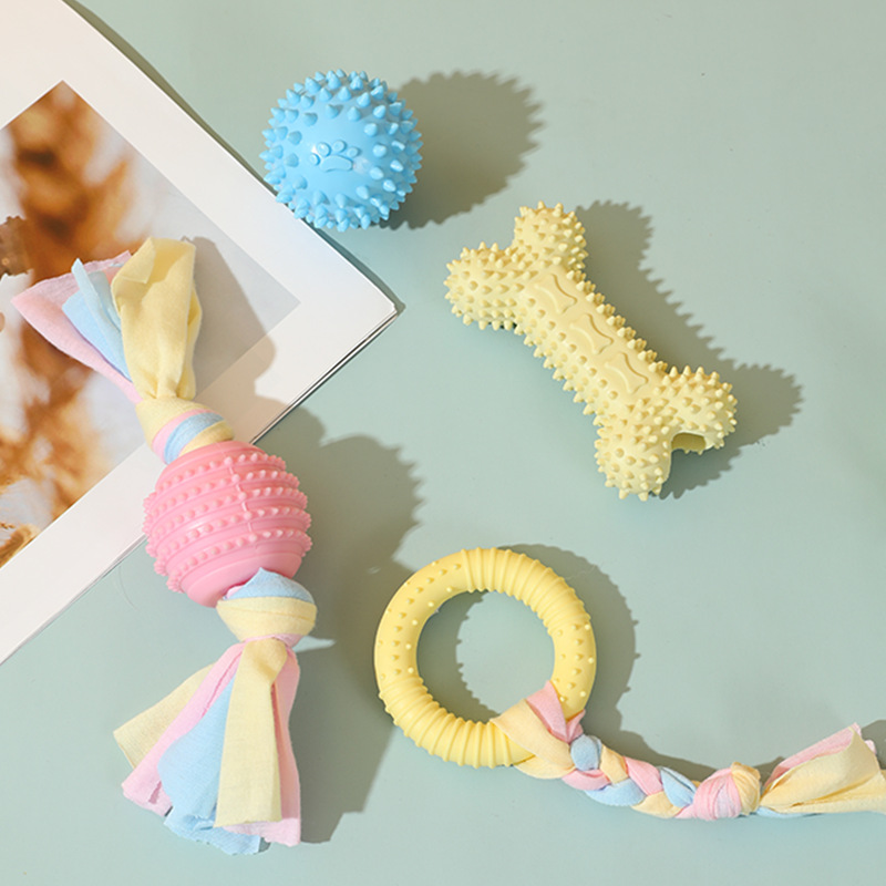 Dog teething toys for small and medium-sized dogs, puppies, large dogs, bite-resistant puppies, self-stimulating teething pets, spherical pet supplies