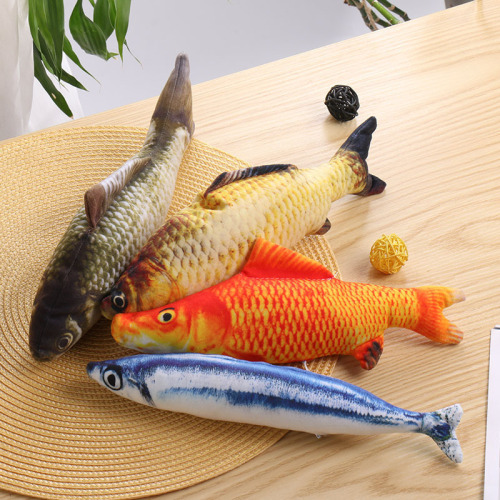 Funny cat toy, simulated fish, funny cat grinding teeth and chewing plush toy, fish, catnip, fish, cat supplies