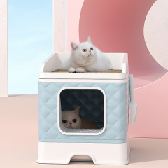 Fashionable and creative pet box semi-enclosed large-capacity cat litter box anti-splash drawer-type cat toilet cat litter box wholesale