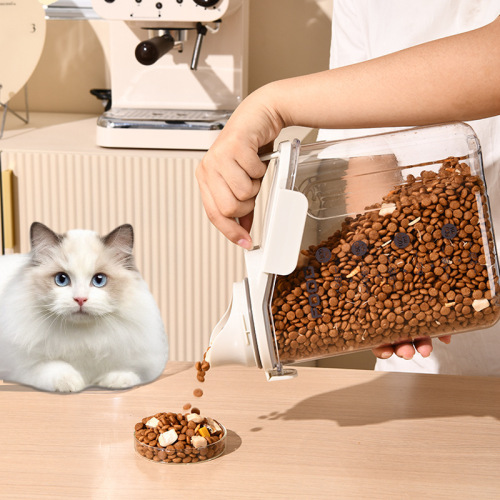 Cat food storage barrel, dog food sealed barrel, moisture-proof grain storage barrel, pet snack sealed cat food can, freeze-drying storage box