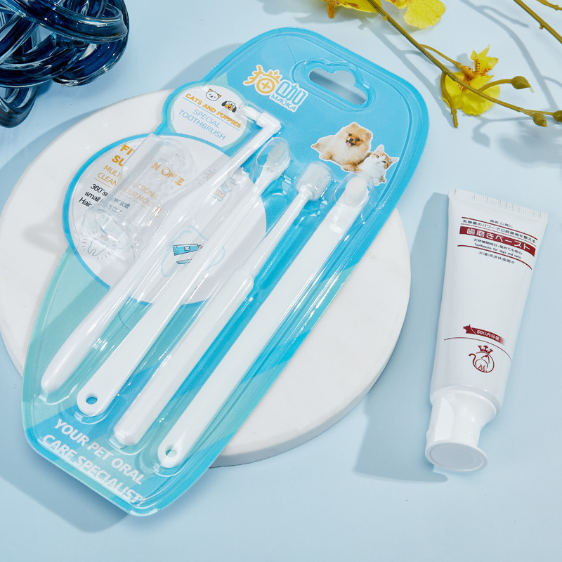 Cat Toothbrush Dog Toothpaste Set Pet Brushing Special Small Dog Teeth Cleaning Oral Wholesale
