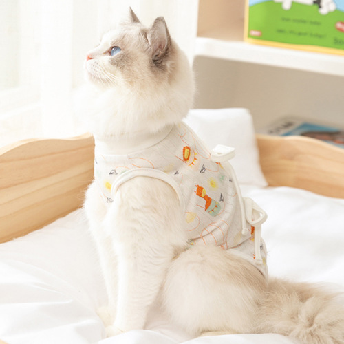 Pet cat clothes spring and summer thin post-operative anti-licking straps rabbit cartoon cute style cat sterilization clothes