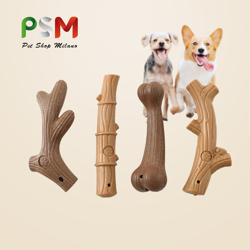 PSM new pet molar toy bone bamboo molar teeth solid wear-resistant bite-resistant dog interactive training toy