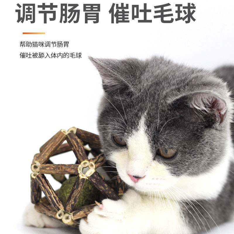 Factory direct sales catnip exquisite ball wood polygonum ball cat toy funny cat toy ball large molar bell ball