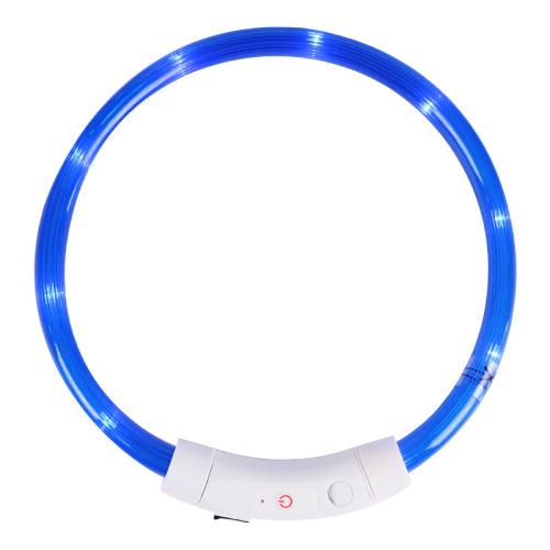 Cross-border hot sale dog and cat luminous collar LDE pet luminous collar shines rechargeable dog collar collar at night