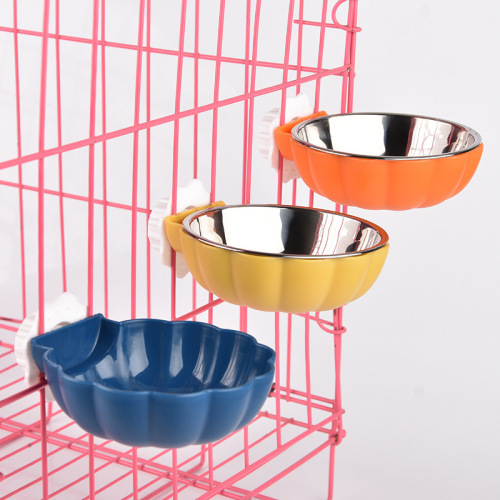 Pet bowl hanging pumpkin bowl cat bowl dog bowl cat bowl food bowl water feeding hanging bowl