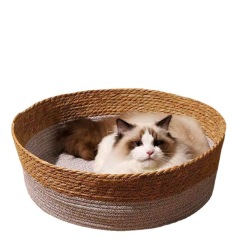 Spot rattan cat nest, summer universal cat nest, cat nest, woven cattail mat nest, straw woven cotton rope cat nest