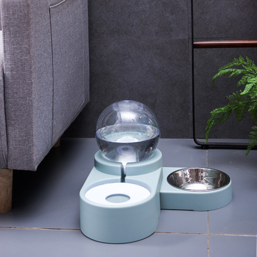 Internet celebrity spherical pet cat bowl double bowl automatic drinking cat bowl non-wet mouth food bowl anti-dog rice bowl dog bowl dog bowl