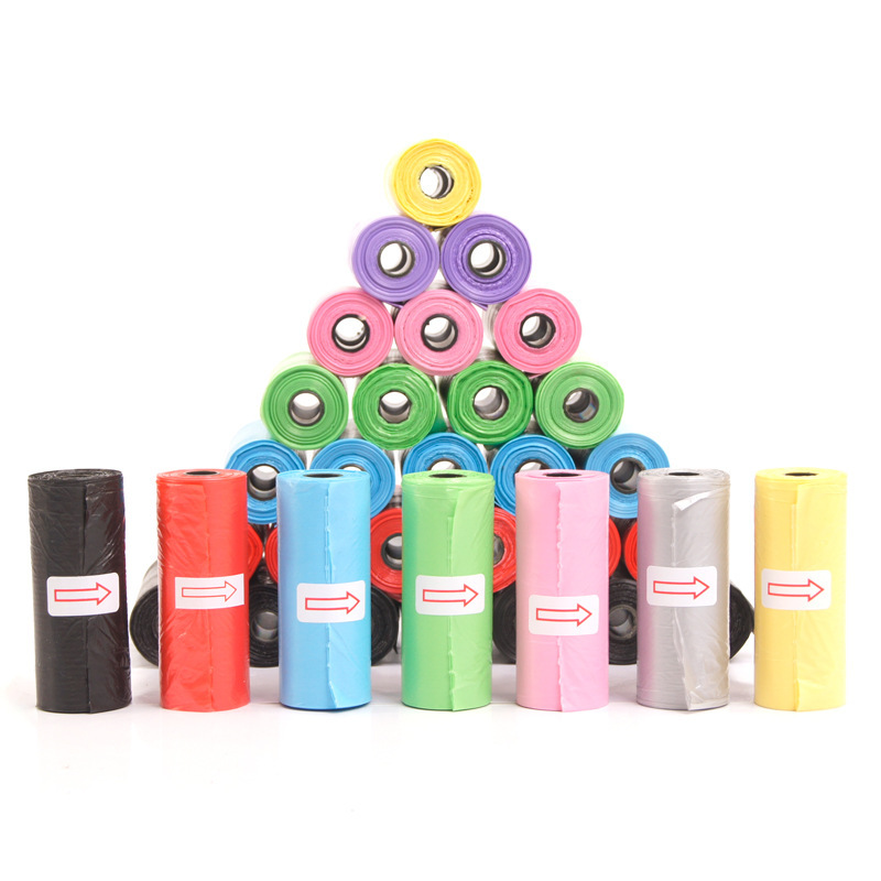 Pet poop bag solid color printed pet garbage bag clean poop bag dog walking portable poop bag