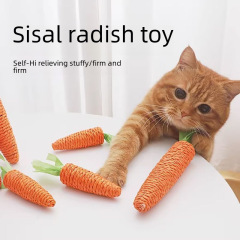 Cross-border Amazon pet cat toy chew toy cute paper rope carrot interactive cat toy with sound