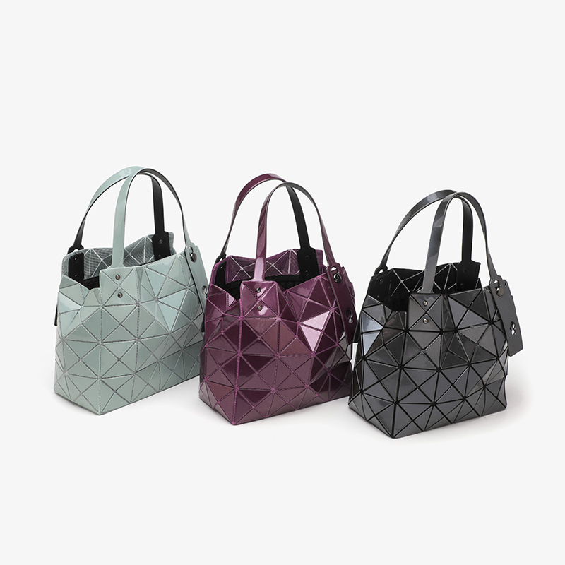 Diamond small square box bag 2024 new PVC diamond geometric women's bag shoulder crossbody handheld trendy bag triangle bag