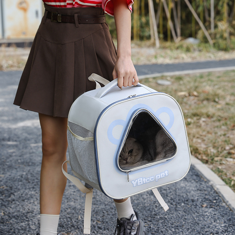 Amazon's new pet bag, outdoor dog bag, large-capacity cat bag, Oxford cloth cat school bag, breathable pet backpack