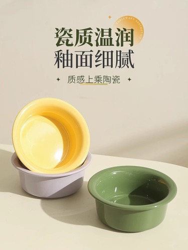 Cat bowl ceramic double bowl mixing spoon bowl kitten and puppy eating food bowl dry food mixed canned cat food bowl pet supplies