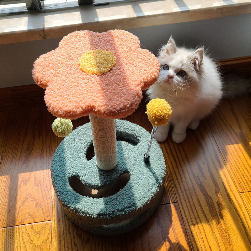 Cat climbing frame small sisal cat toy cat scratching board cat toy turntable type Amazon new