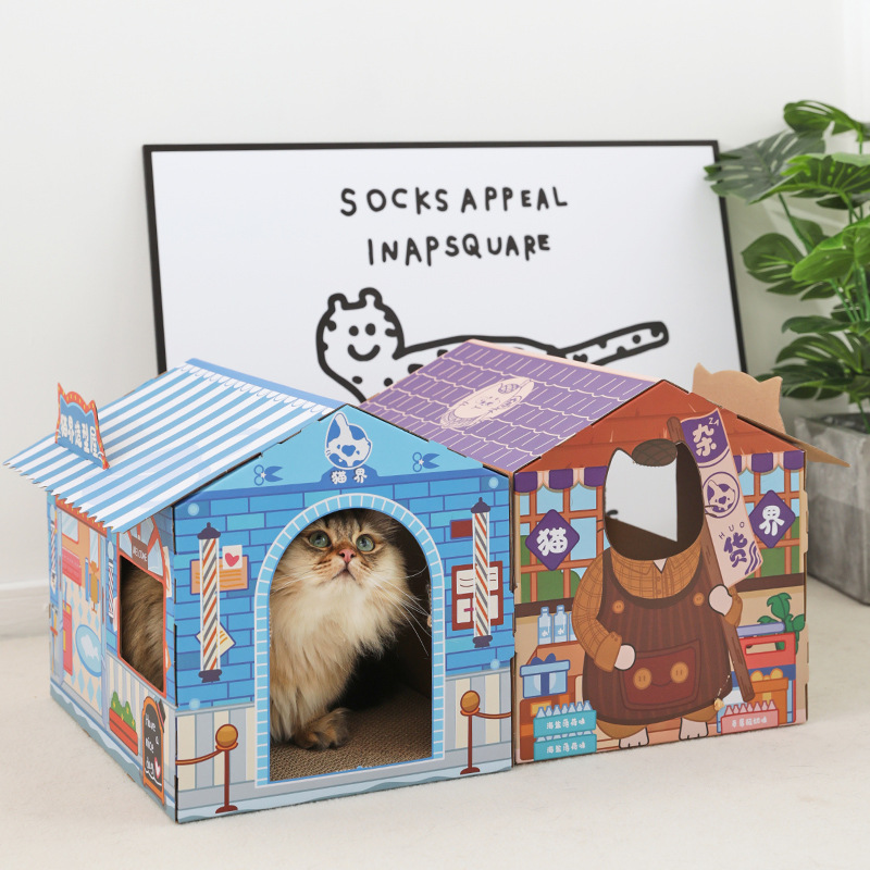 Coffee house cat scratching board shopping street wear-resistant anti-scratch corrugated paper cat nest cat toy cat house styling house ice house