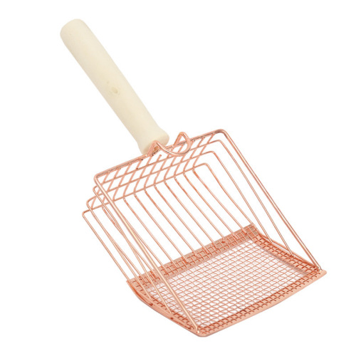 Metal cat litter shovel large fine hole two-in-one tofu mineral sand pet poop shovel artifact non-stainless steel cat poop shovel