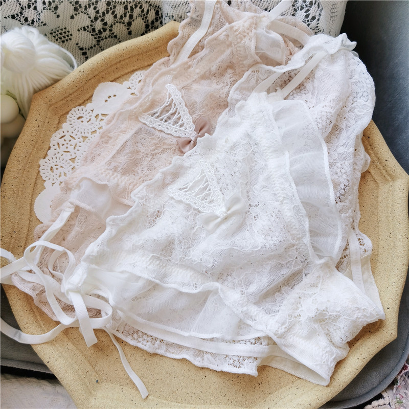 Soft and sweet #Little Princess Sweet Lace Mesh Lace Up Cute Sexy Women’s Underwear
