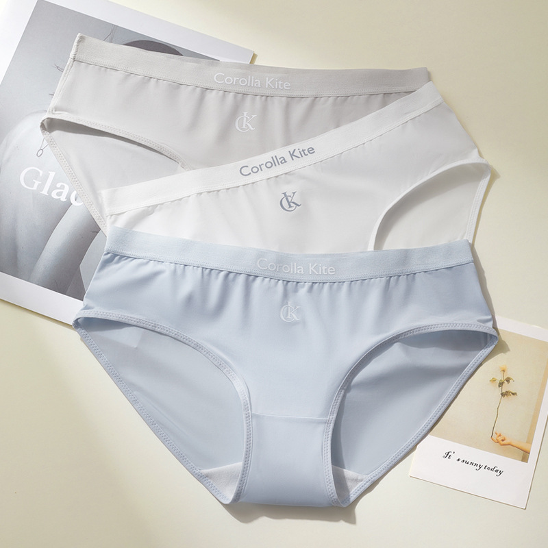Designer Mint Mambo Seamless Ice Silk Underwear Women's Pure Cotton Bottom Crotch Quick-drying Breathable Women's Briefs