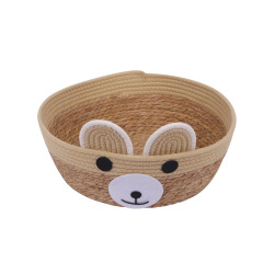 Rattan cat nest for all seasons, woven cat nest mat, cute bear style cat nest, pet nest with cattails and cotton thread.