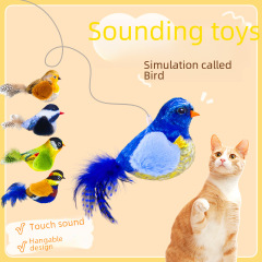 Pet cat toy simulates chirping bird sound plush toy cat self-pleasure relieves boredom artifact hanging automatic cat fun