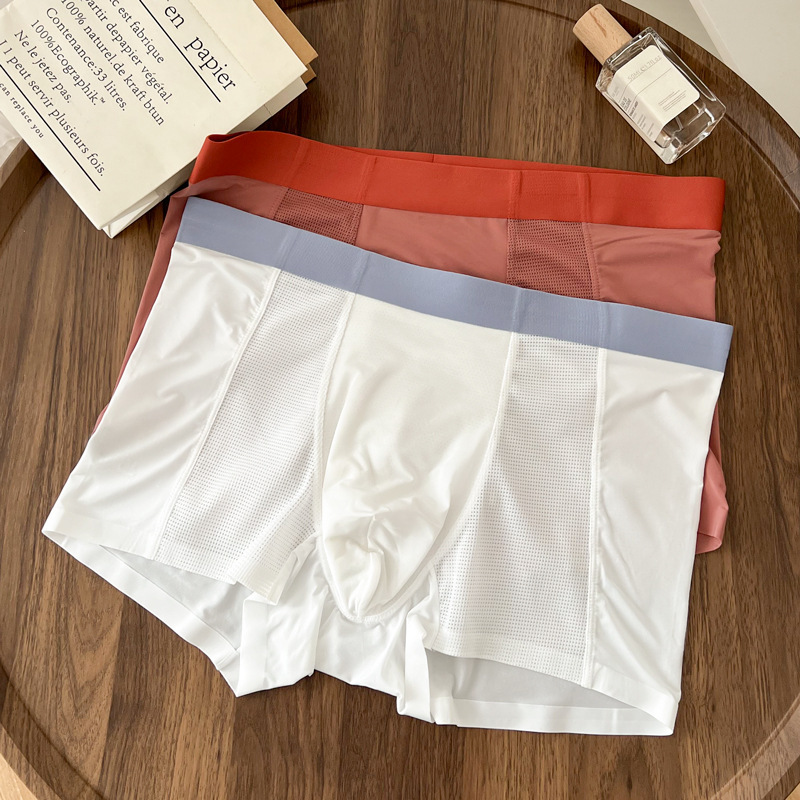 Ice silk men's underwear summer thin high elastic loose breathable cool boxer boys' boxer briefs
