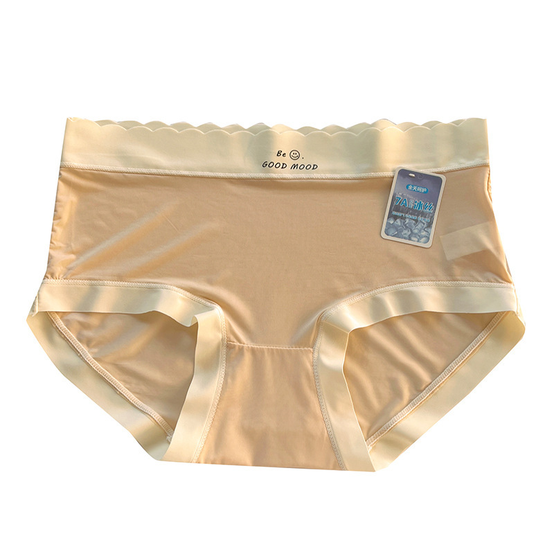 Clear Summer & Ice Silk Panties Women's Seamless Thin Breathable Mid-waist Pure Cotton 7A Antibacterial Crotch Transparent Briefs