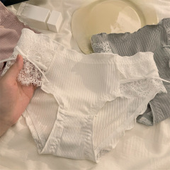 Japanese pure lust style girl lace panties women's pure cotton crotch sexy mid-waist briefs