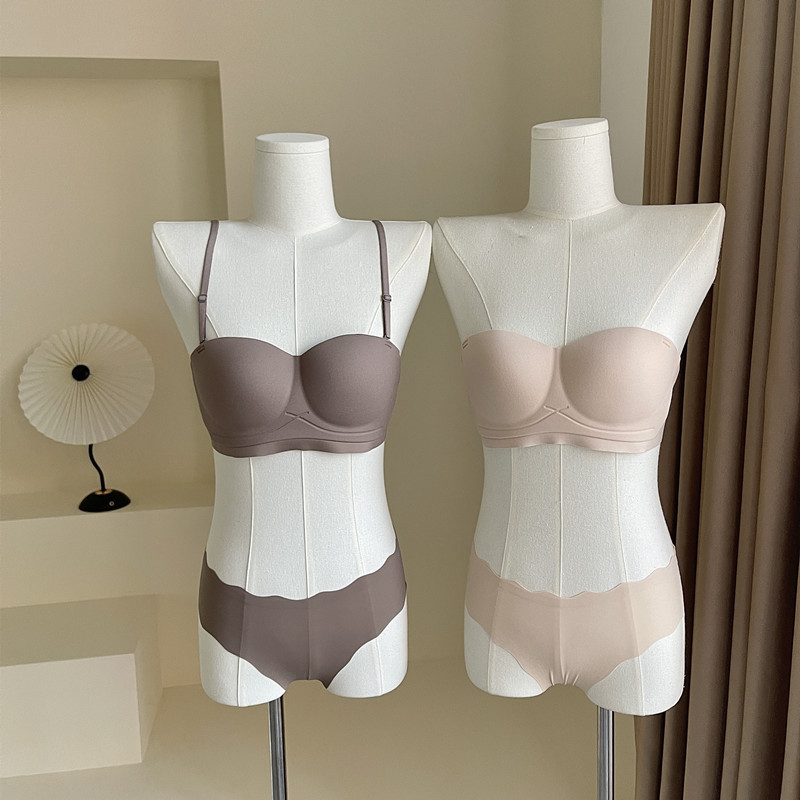 Seamless underwear for women with small breasts, push-up, strapless and beautiful back bra, anti-sagging, non-slip, invisible bra fixing cup