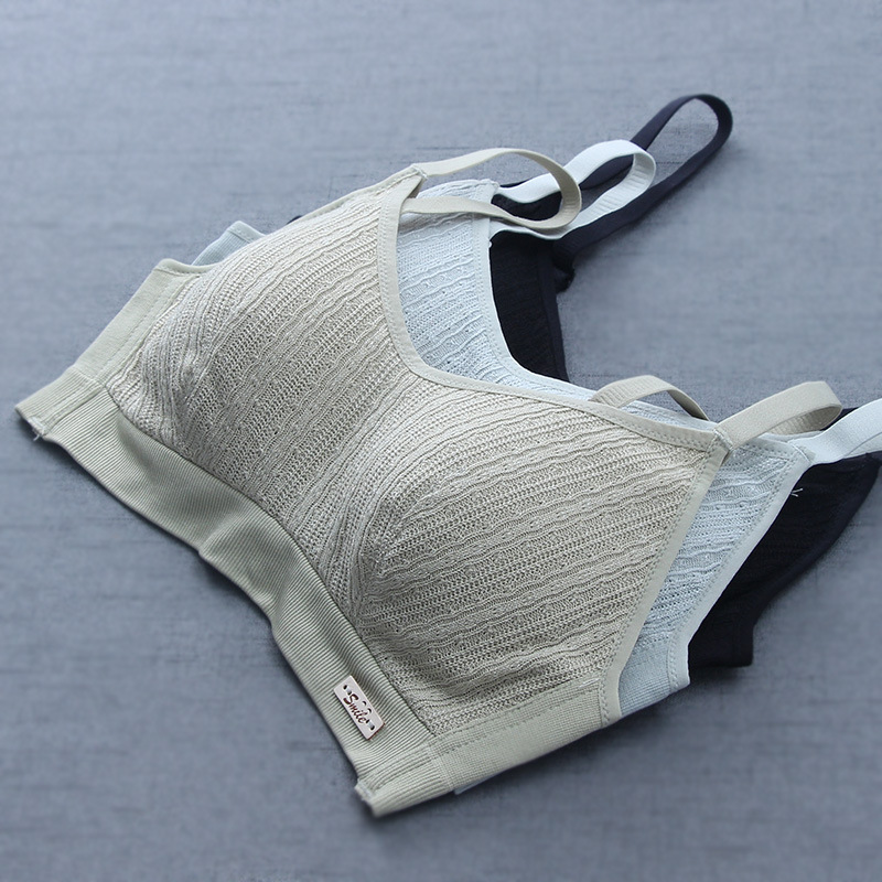 Underwear for women without steel rims, thin, big breasts, small bandeau style girl's bra, push-up, side breasts, small bra, anti-exposure