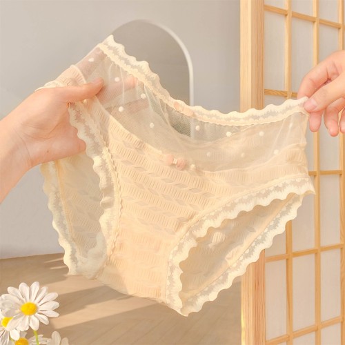 Breeze soft gauze~girl summer thin girls underwear women's sweet mesh women's lace pure desire women's black