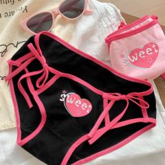 Ghost Horse Sweetheart ~ Dopamine Women's Pure Desire Lace-Up Panties Women's Pure Cotton Crotch Breathable Sexy New Style