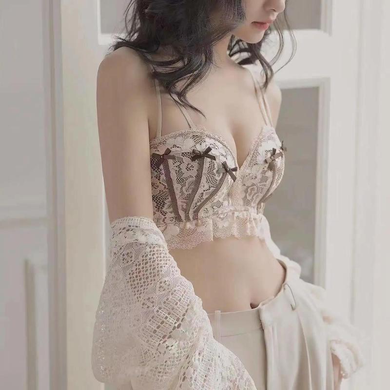 Charming top small breast push-up underwear for women with side breasts and flat chest, special thickened and sexy bra set