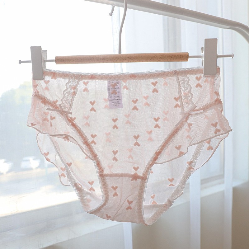 N8065 sweet, sweet and sexy lace sexy mesh love breathable girl underwear summer briefs