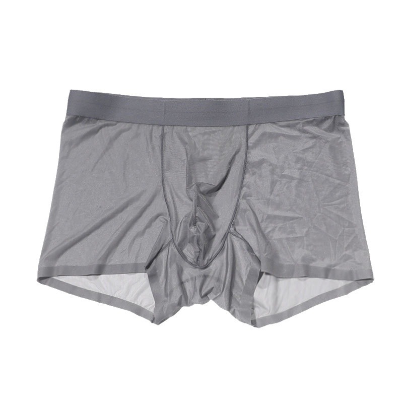 Silky and transparent 30g fluttering ice silk sexy men's underwear, ultra-thin, cool and quick-drying, large size boxer briefs