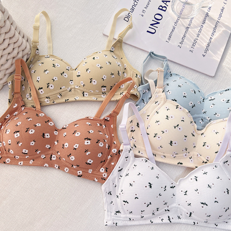 Japanese sweet underwear women's thin small breasts gather anti-sagging breasts primary school girl summer bra bra