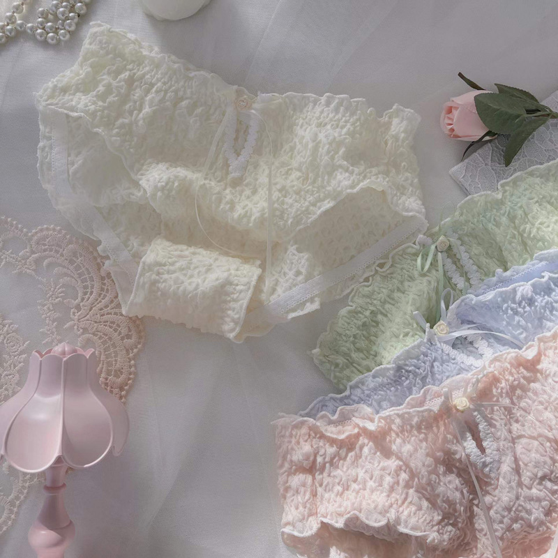New bubble pants oxygen underwear breathable Japanese style cute naked girl mid-waist sexy comfortable briefs