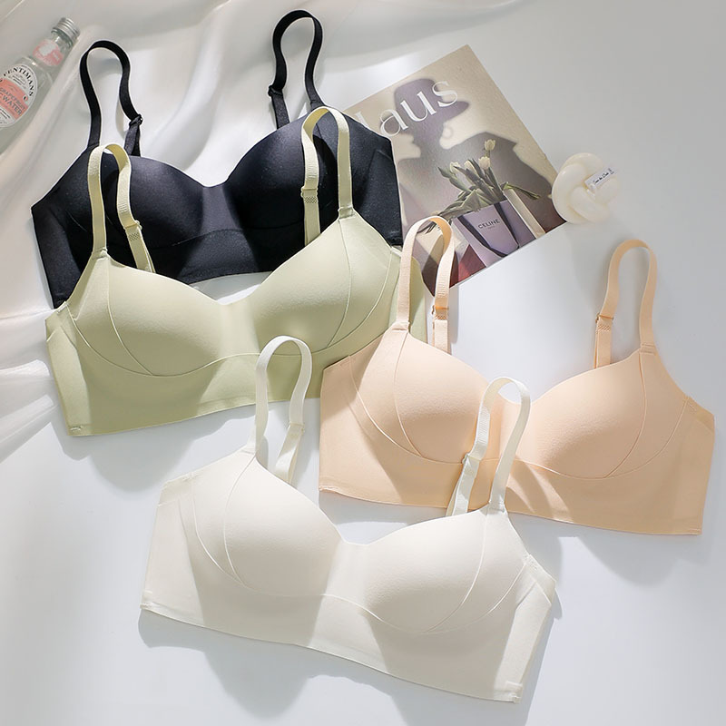 Fixed cup soft support pull-up bra for women anti-sagging push-up no wire bra no empty cup top-up seamless bra