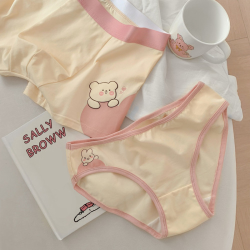 Love stickers * Men and women Year of the Rabbit cute cartoon couple underwear for one man and one woman new trendy cotton shorts