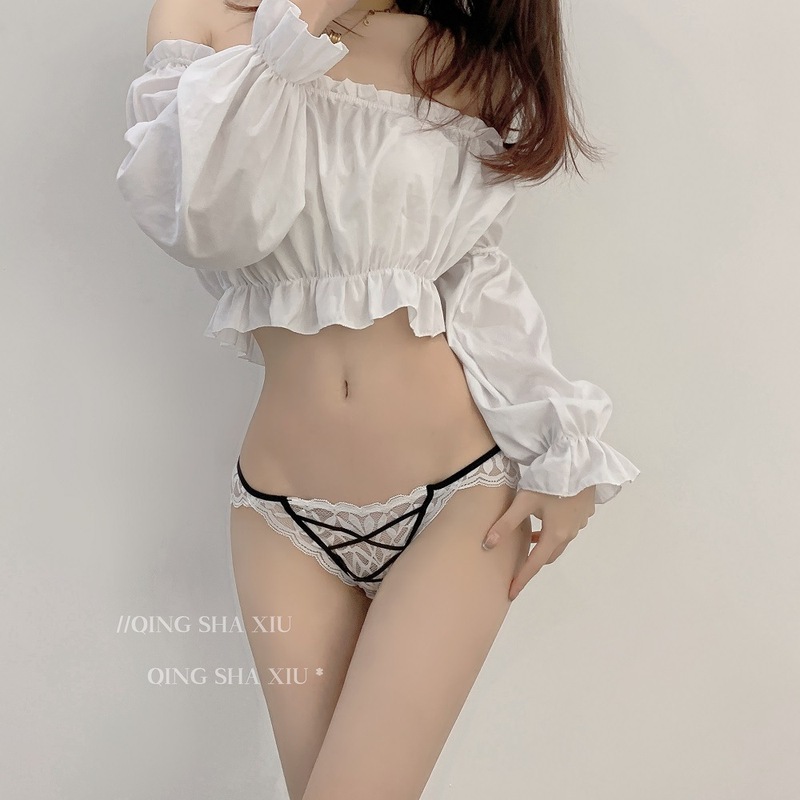 Fairy style European pastoral series beauty slightly see-through sexy lace underwear female socialite style leaf embroidered briefs