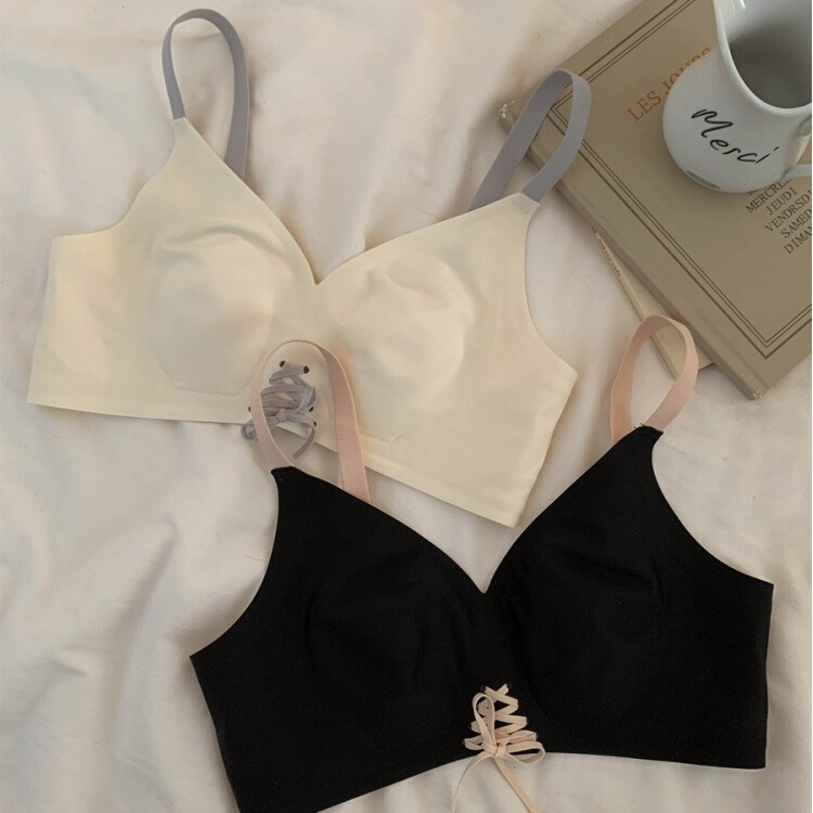 Ultra-thin rabbit ear cup underwear for women with big breasts, push-up bra without wires to support secondary breasts, comfortable and traceless bra