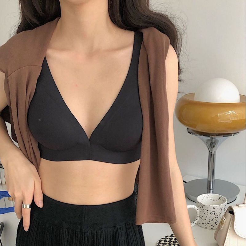 Deep V front button invisible bra, summer push-up bra, beautiful back bra, women's no rims, side breasts, comfortable bra Shantou
