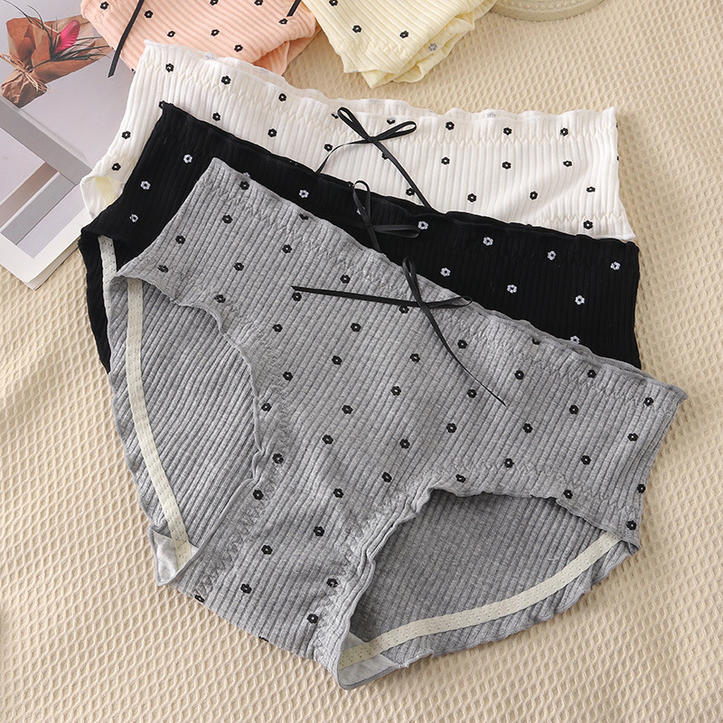 New product pit cotton women's underwear, mid-waist 5A antibacterial crotch briefs, high elasticity, breathable, flower-printed girl's style