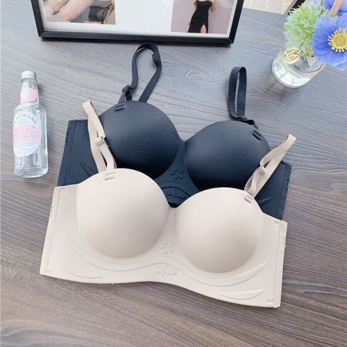 Hot round breast ball cup seamless small breast push-up underwear women's support push-up no steel ring versatile bra set