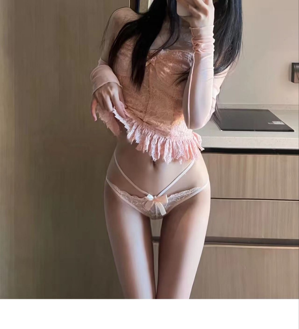 European and American sexy underwear for women, lace hollow back, cross straps, sexy underwear, low waist, no need to take off, sexy underwear for women