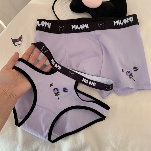 Tianku CP* couple underwear, one man and one woman, cute sweet and spicy strap cartoon pure lust style mid-waist 2024 new style