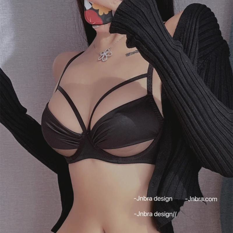 New sexy French style pure lust lingerie women's suit thin style slimming underwired anti-sagging top-up bra